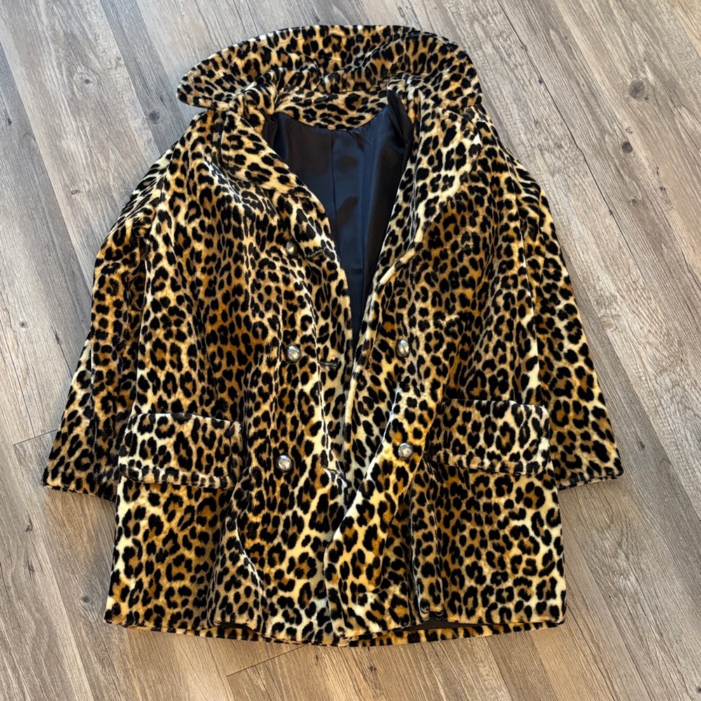 Vintage Carol Brent Leopard Print Coat – S/M – Excellent Condition